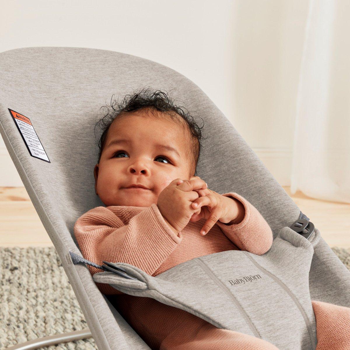 Baby Bouncer Bliss: 3D Jersey | Sand Grey image number 1