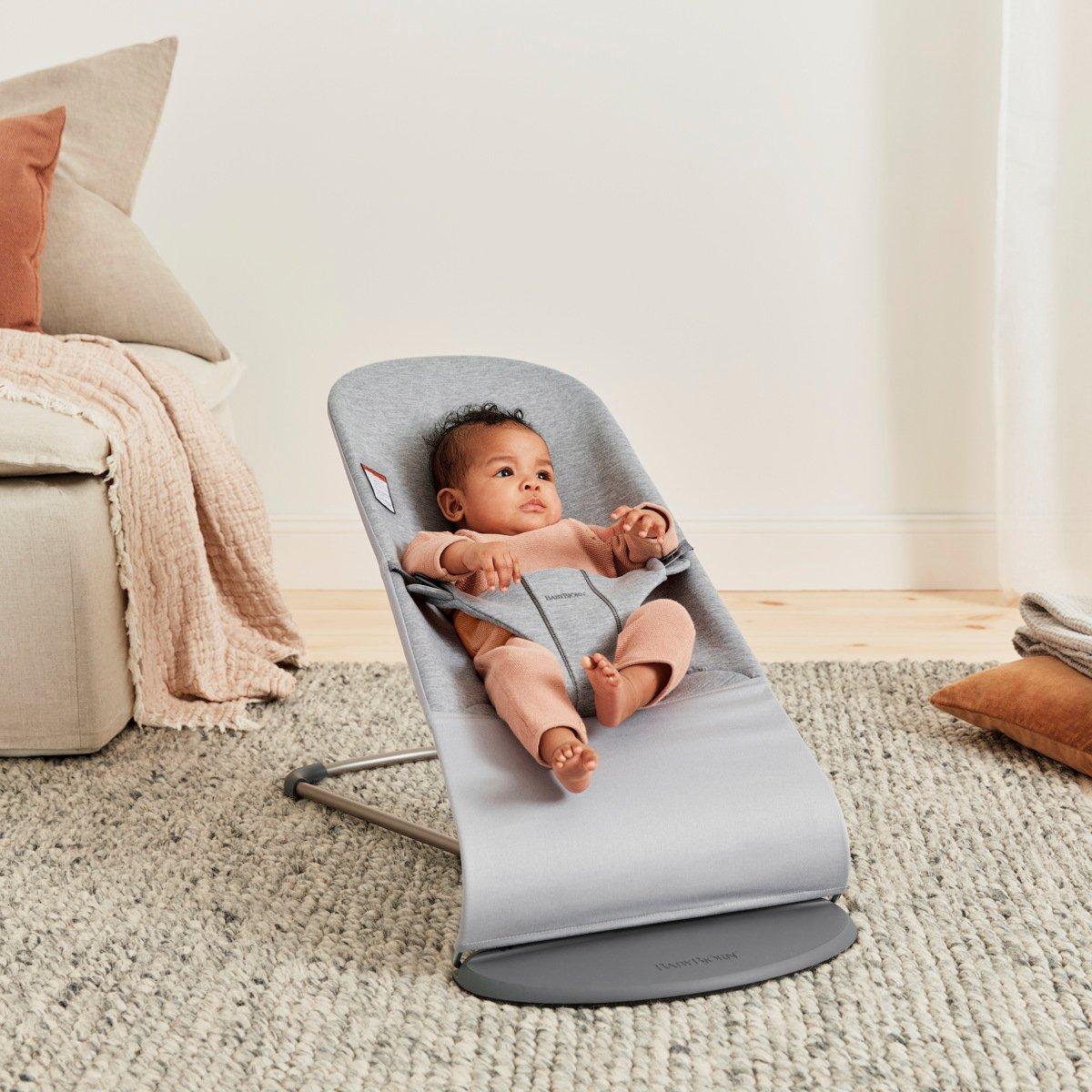 Baby Bouncer Bliss: 3D Jersey | Light Grey image number 1