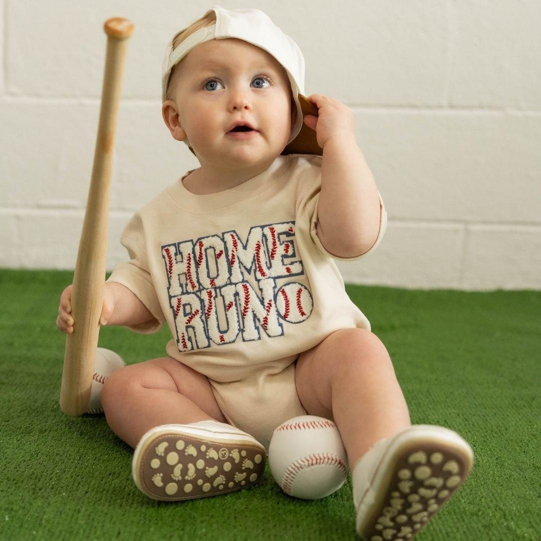 Home Run Patch Short Sleeve Romper image number 2