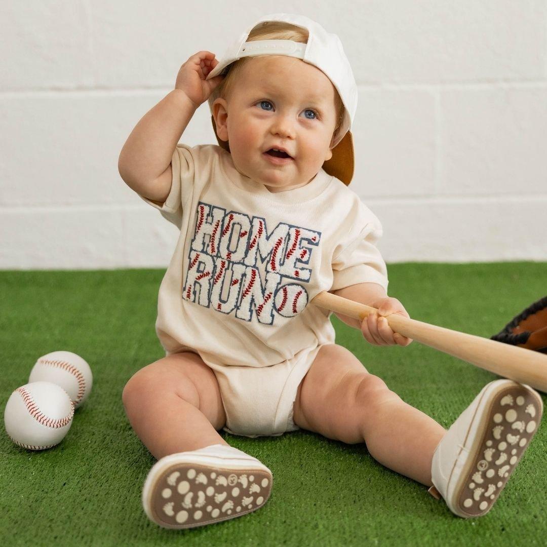 Home Run Patch Short Sleeve Romper image number 1