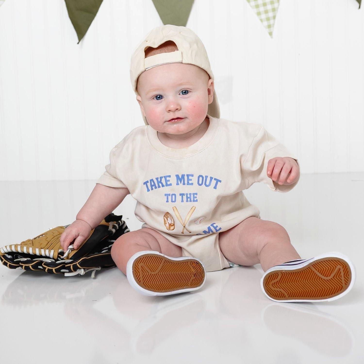 Take Me Out To The Ballgame Short Sleeve Romper image number 2