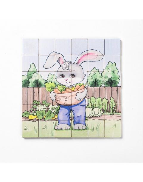 Magic Magnetic Wooden Puzzle with Cotton Bag - Bunny Gardener