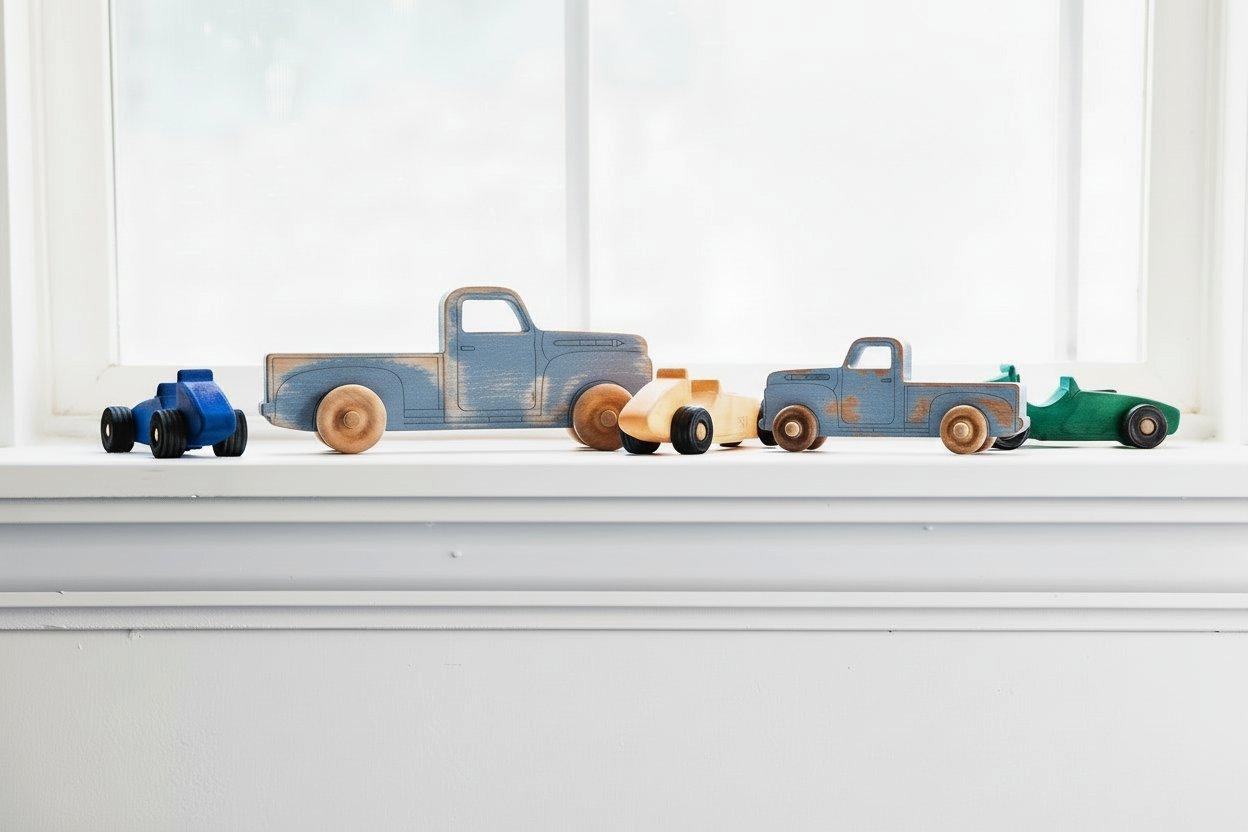 1950s Wooden Pickup Truck Blue image number 1