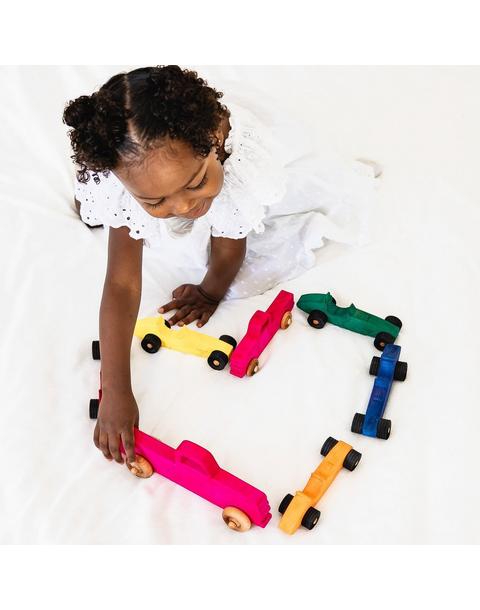 Dyed Wooden Indy Car Set