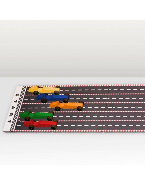 Dyed Wooden Indy Car Set with Racetrack