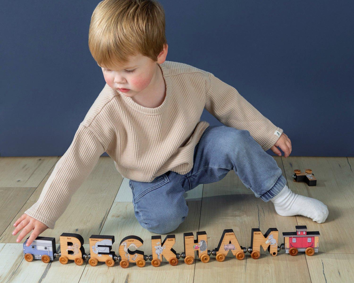 ABCs Magnetic Letter Train Express with Organic Cotton Bag image number 3