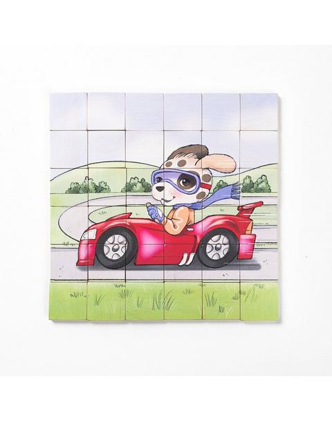 Magic Magnetic Wooden Puzzle with Cotton Bag - Puppy Racer