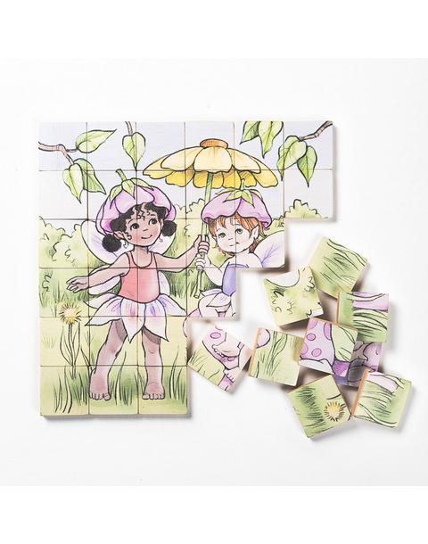 Magic Magnetic Wooden Puzzle with Cotton Bag - Playful Fairies