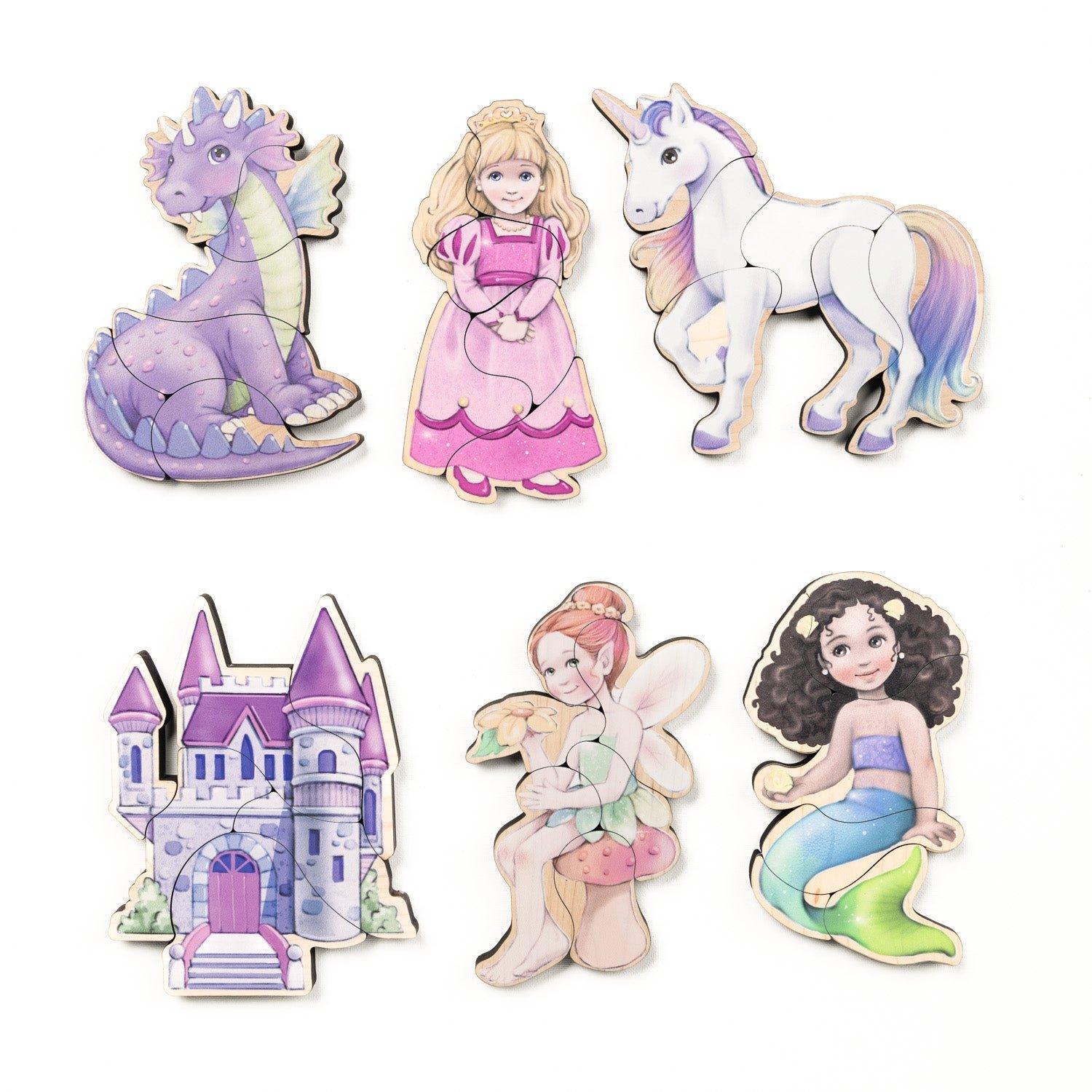 Fairytale Magnetic Wooden Puzzle Set with Cotton Bag image number 0