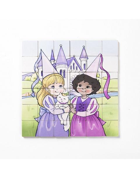 Magic Magnetic Wooden Puzzle with Cotton Bag - Princess Friends
