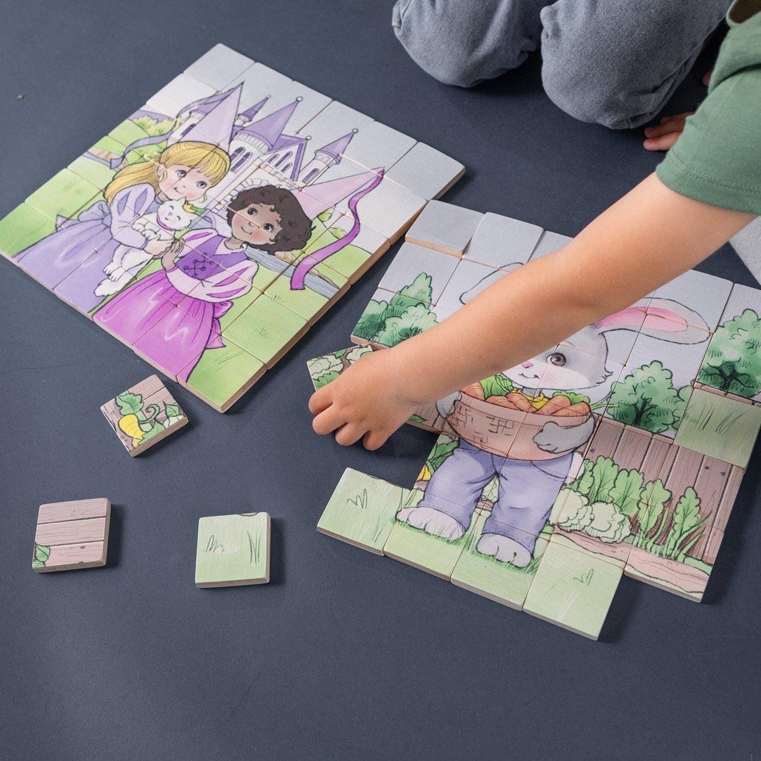 Magic Magnetic Wooden Puzzle with Cotton Bag - Princess Friends image number 3