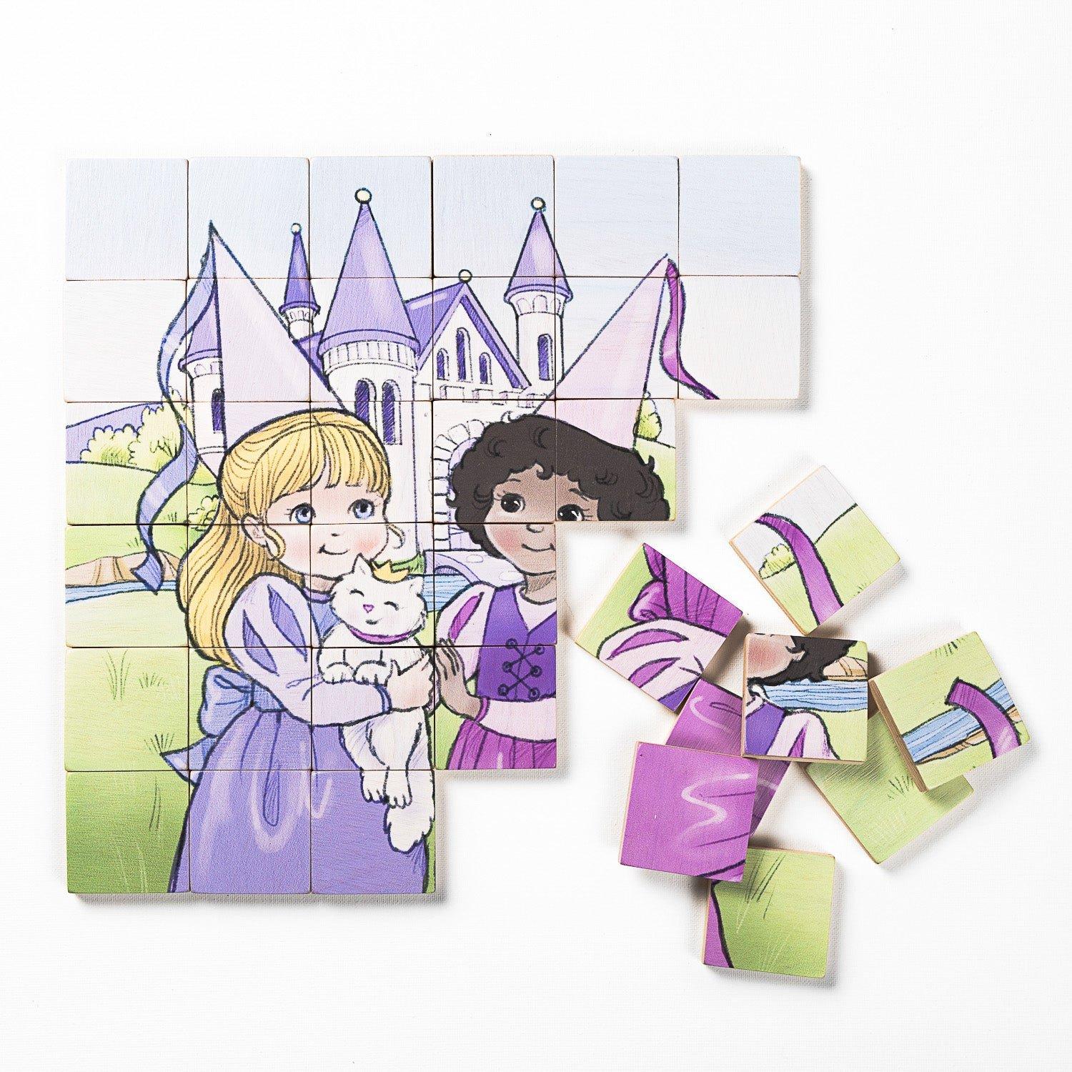 Magic Magnetic Wooden Puzzle with Cotton Bag - Princess Friends image number 4