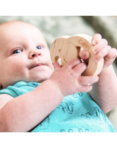 Soothing Elephant Teether with Organic Cotton Bag