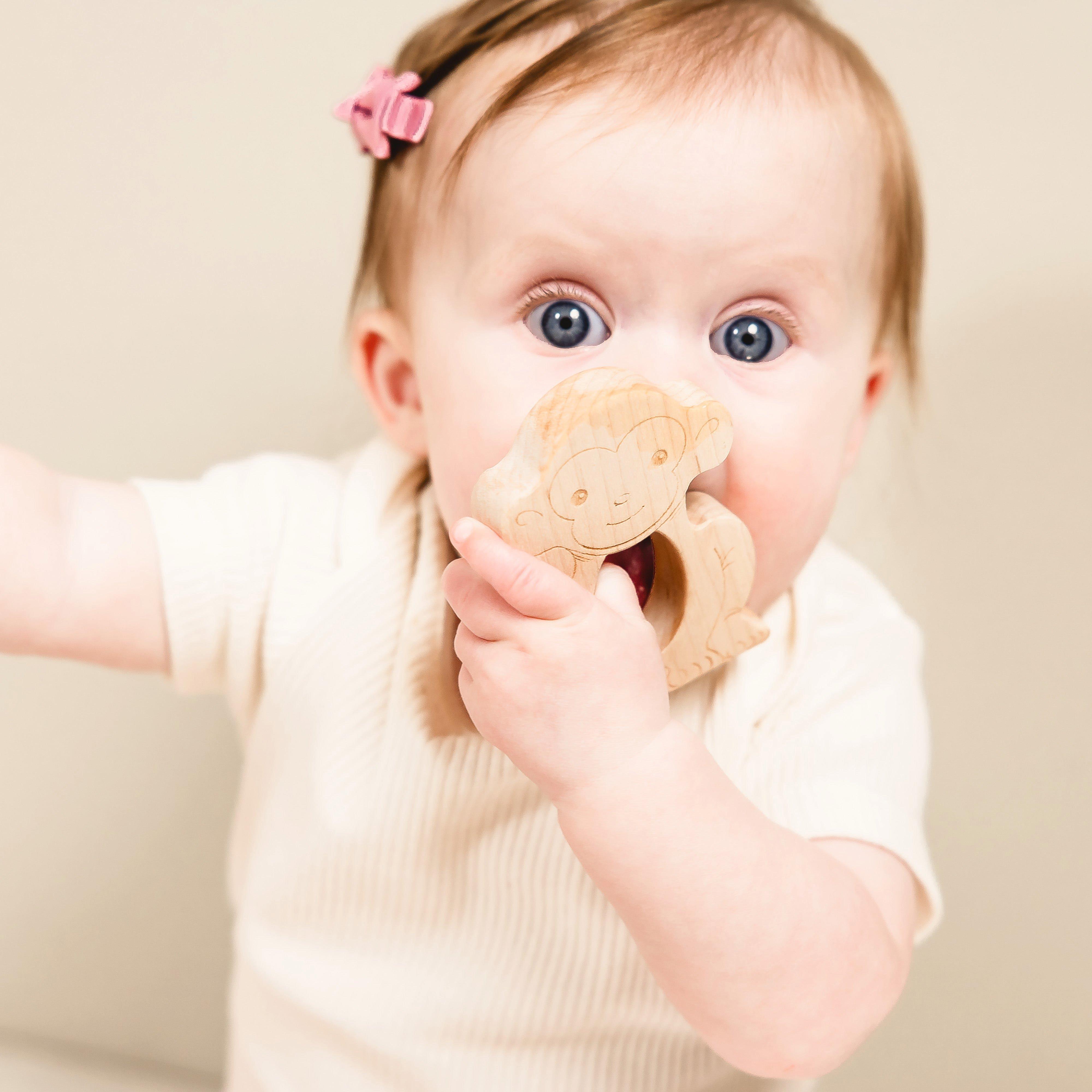 Soothing Monkey Teether with Organic Cotton Bag image number 2