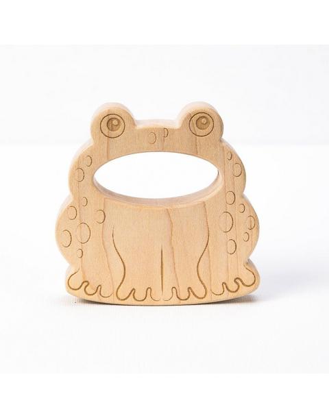 Soothing Frog Teether with Organic Cotton Bag