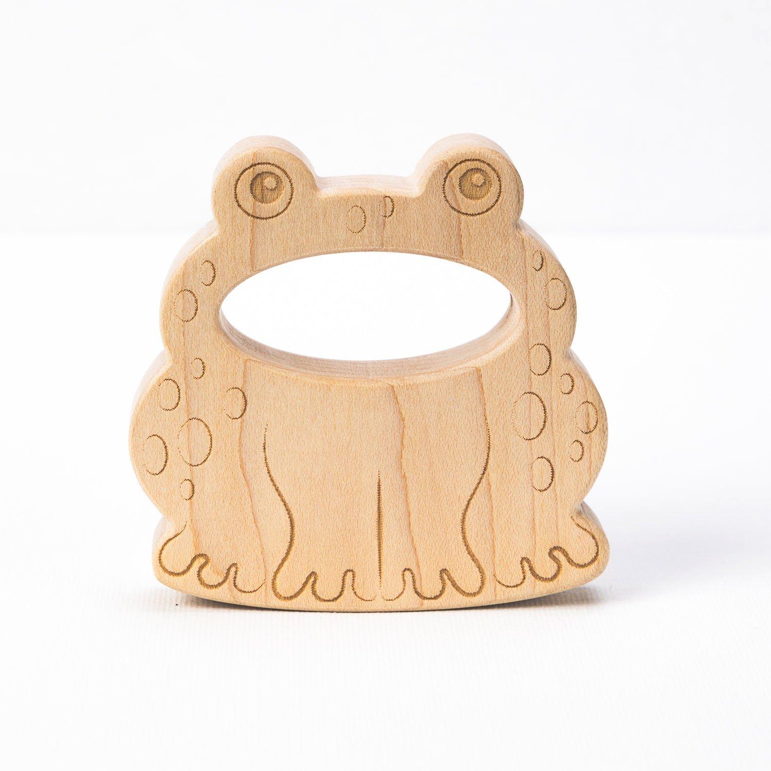 Soothing Frog Teether with Organic Cotton Bag image number 1