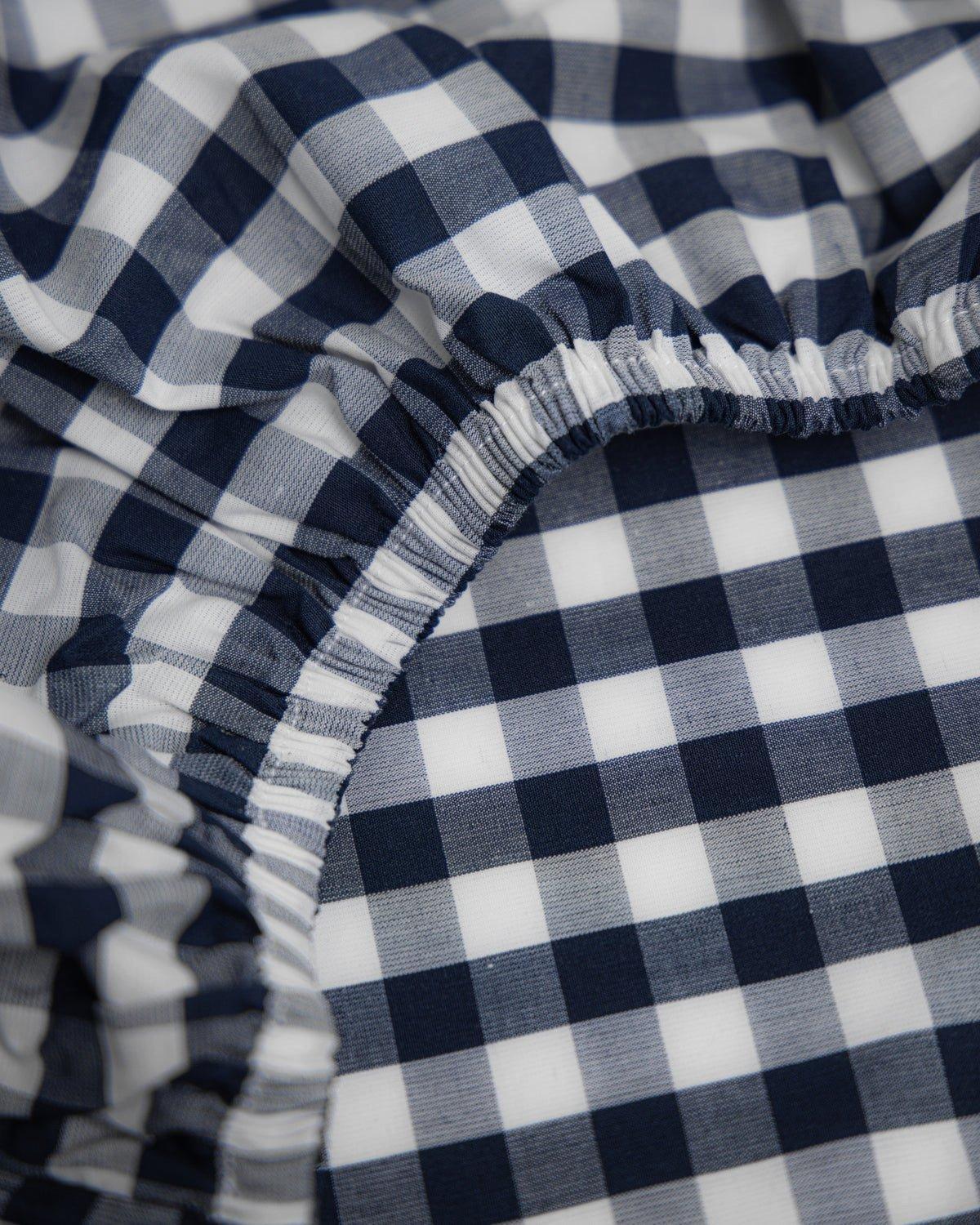 Crib Sheet in Navy Gingham image number 3