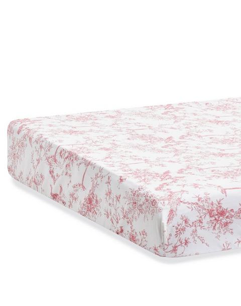 Crib Sheet in Pink Timeless Toile