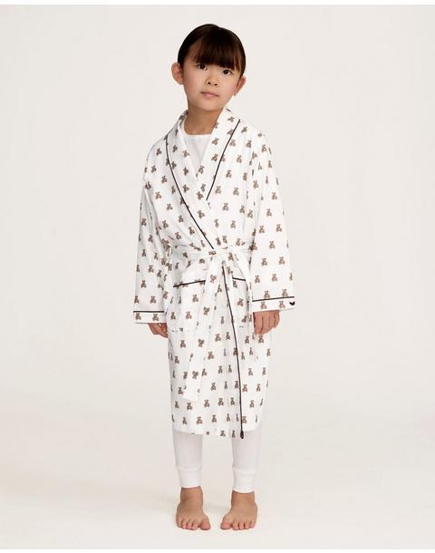 Kid's Brushed Twill Robe in Teddy Tales