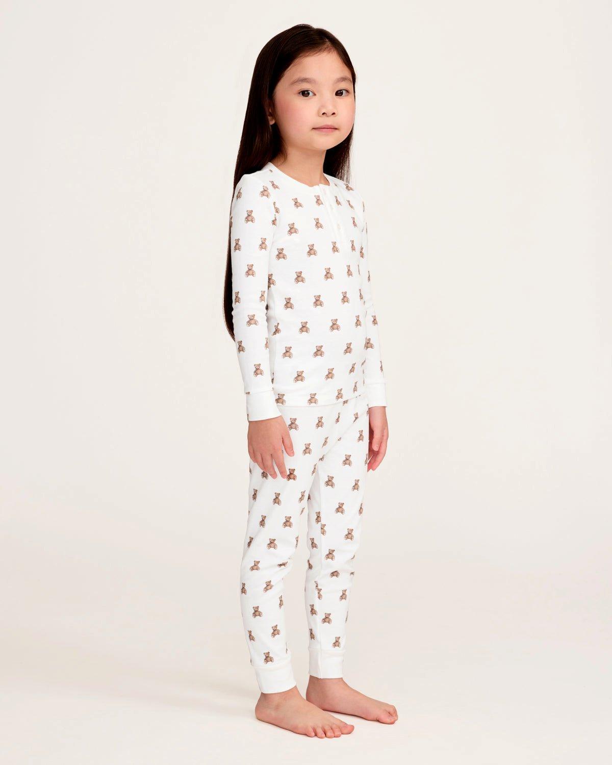 Kid's Pima Snug Fit Pajama Set in Teddy Tales image number 2