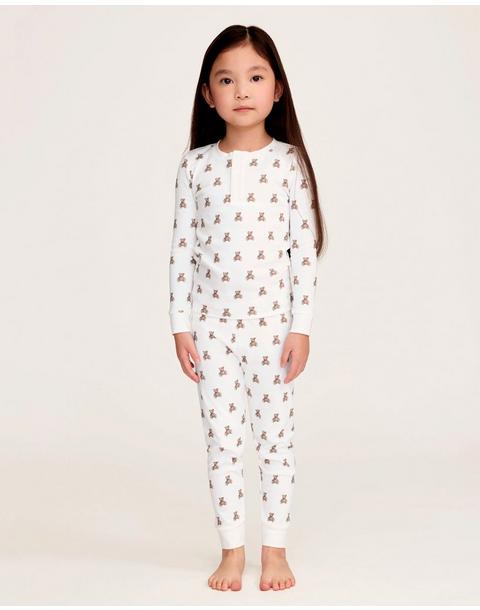 Kid's Pima Snug Fit Pajama Set in Teddy Tales