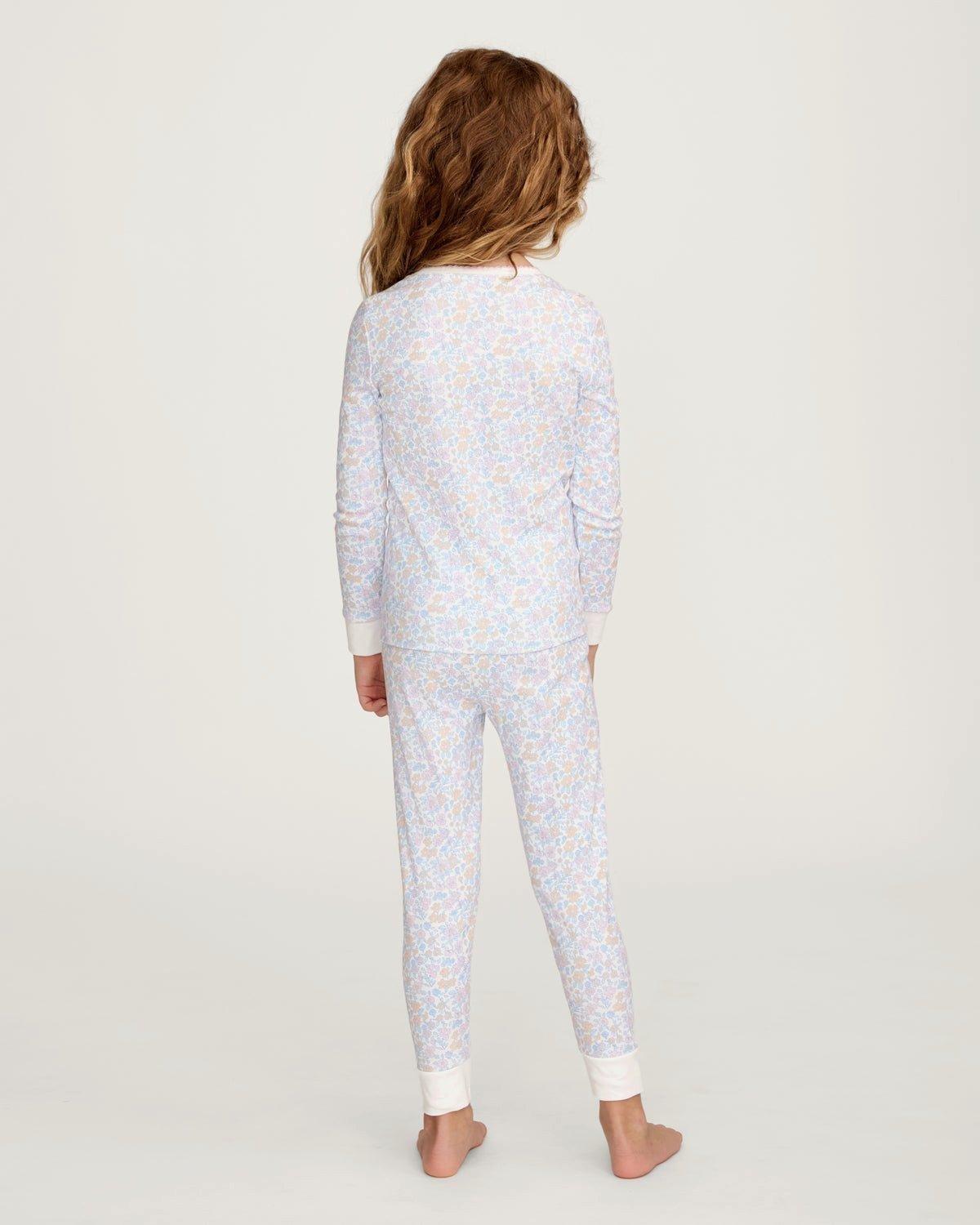 Kid's Pima Snug Fit Pajama Set in Fleur Blanche image number 3
