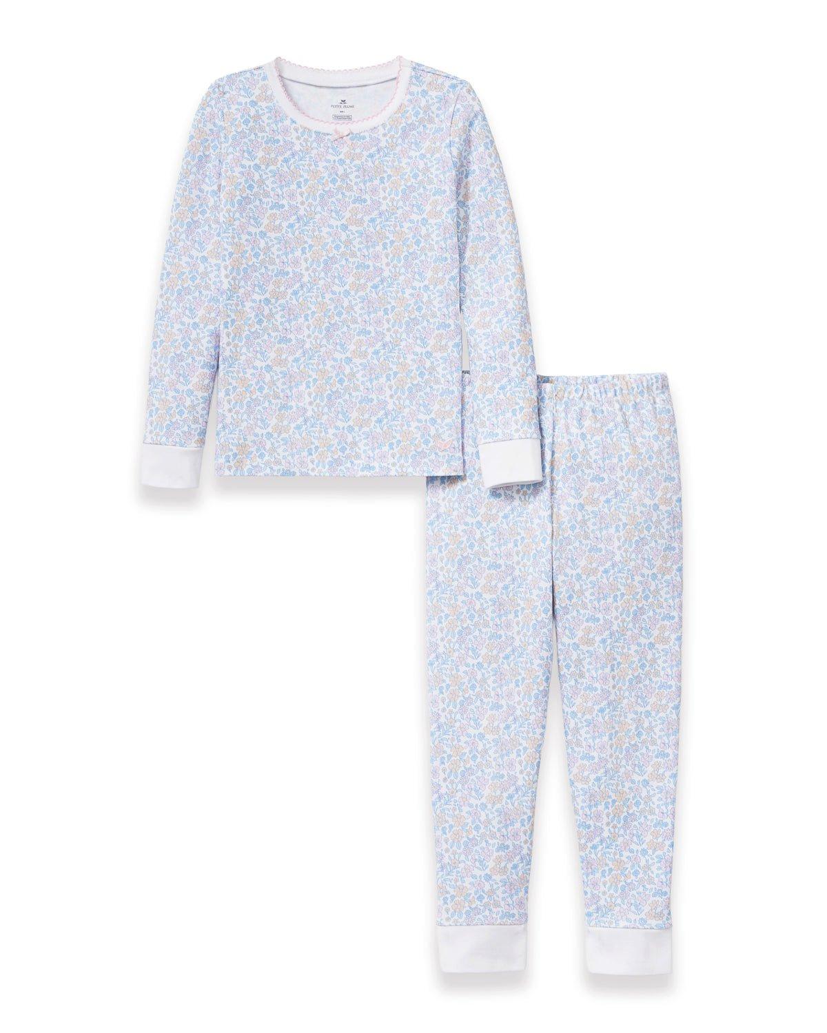Kid's Pima Snug Fit Pajama Set in Fleur Blanche image number 4