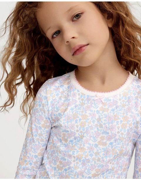 Kid's Pima Snug Fit Pajama Set in Fleur Blanche