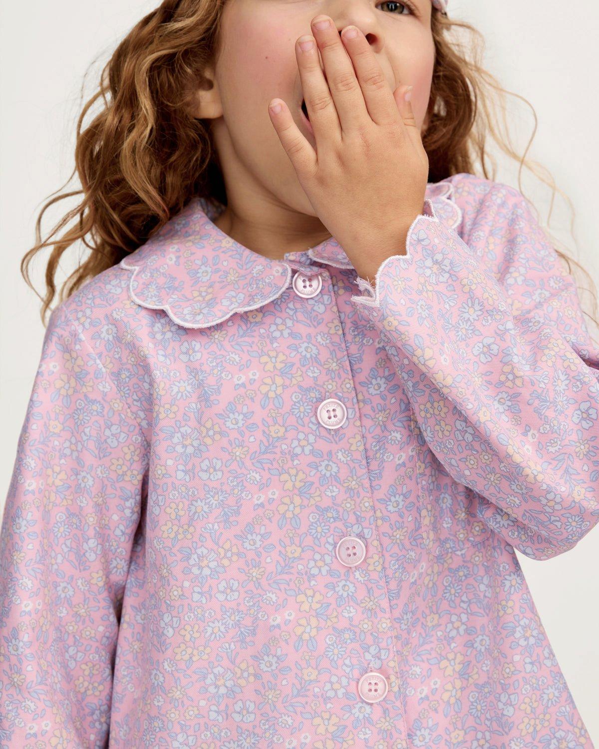 Kid's Twill Colette Pajama Set in Fleur Blush image number 3