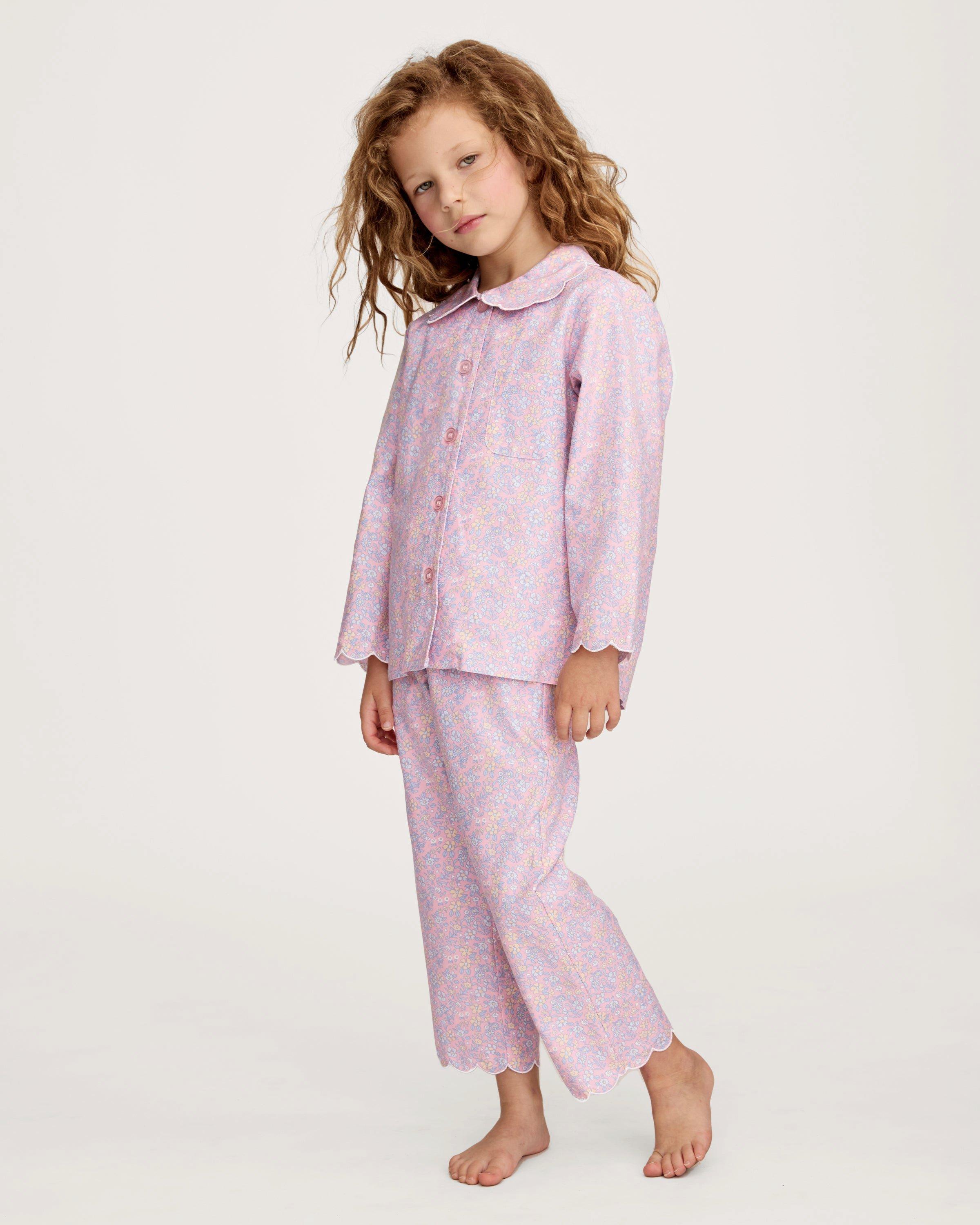 Kid's Twill Colette Pajama Set in Fleur Blush image number 1