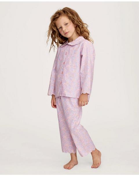 Kid's Twill Colette Pajama Set in Fleur Blush