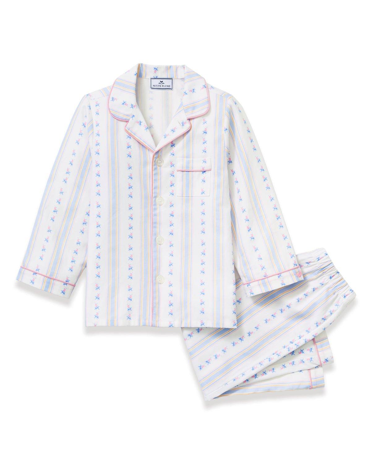 Kid's Twill Pajama Set in Cottage Stripe image number 4