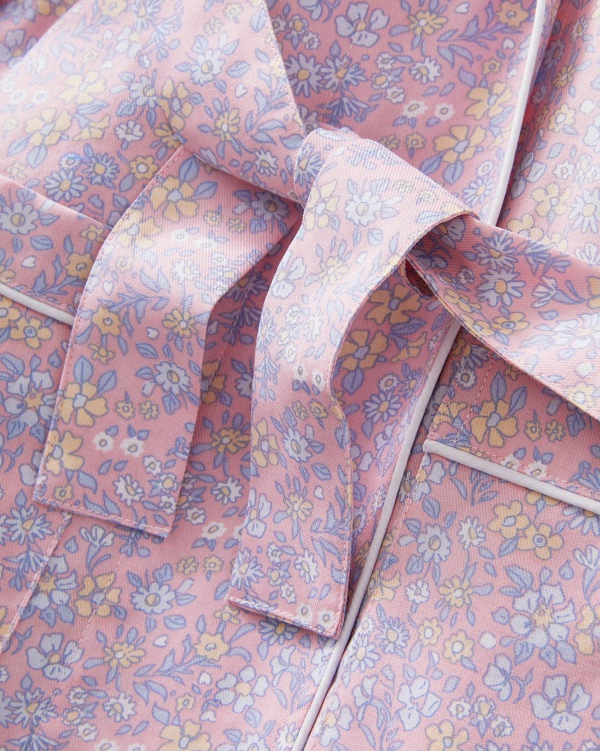 Kid's Twill Robe in Fleur Blush image number 3