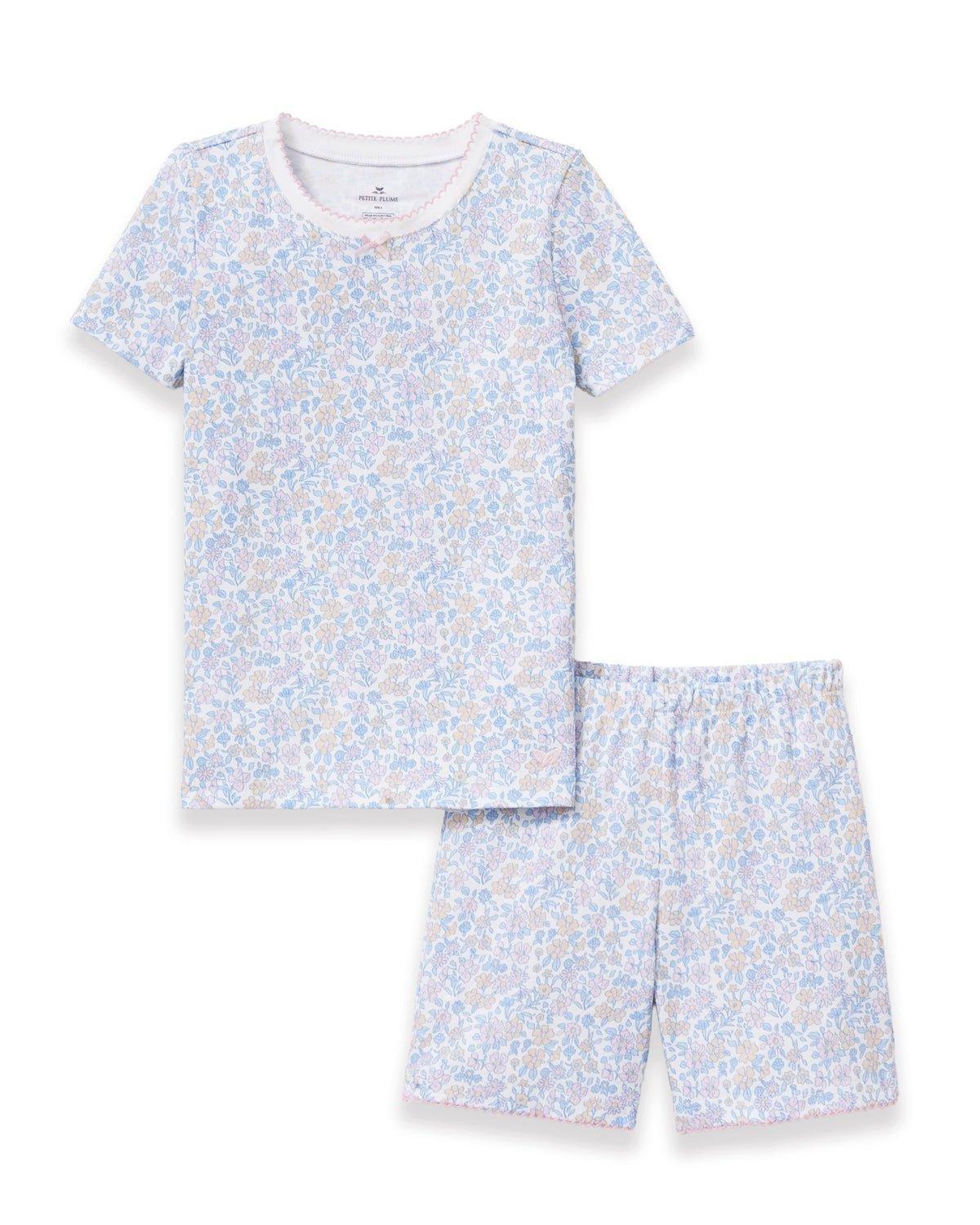Kid's Pima Snug Fit Short Set in Fleur Blanche image number 3