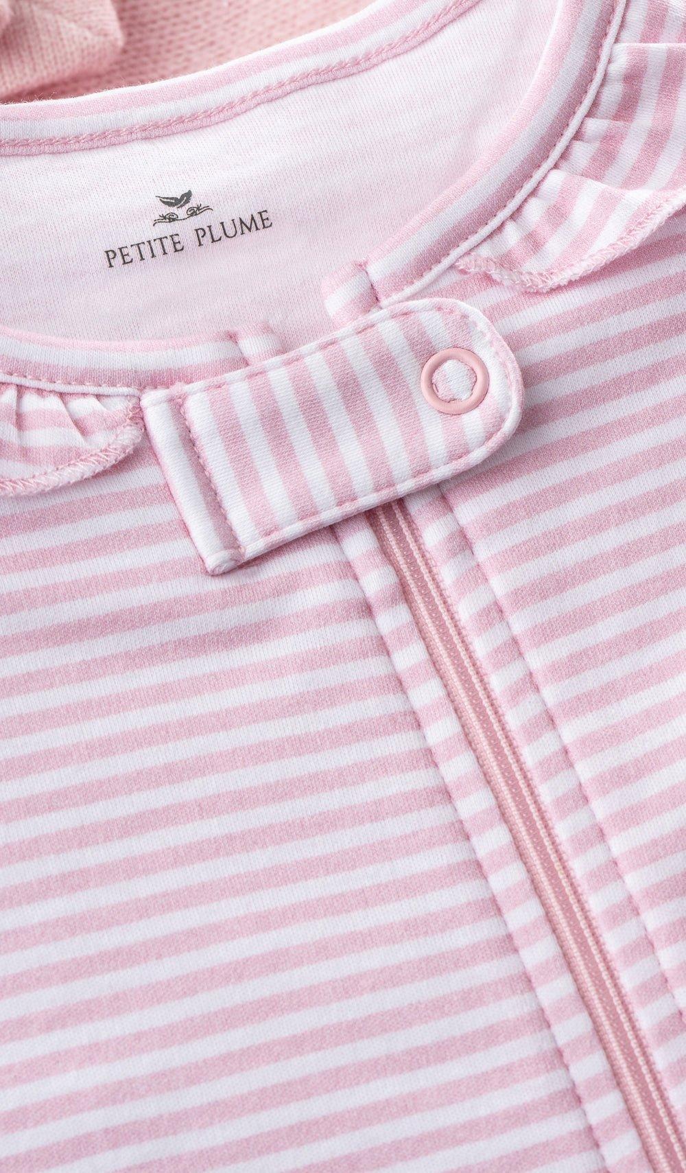 Baby's Pima Ruffle Collar Romper in Pink Stripes image number 1