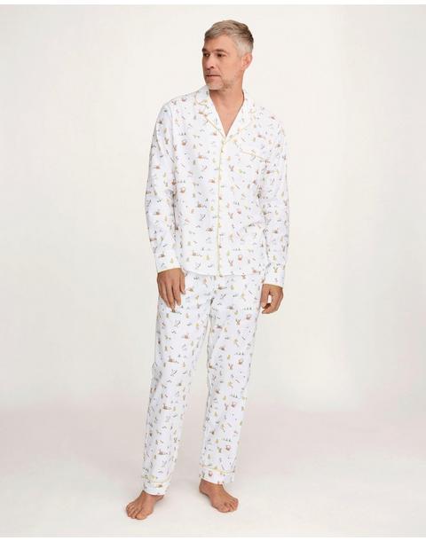Men's Twill Pajama Set in Easter Frolic