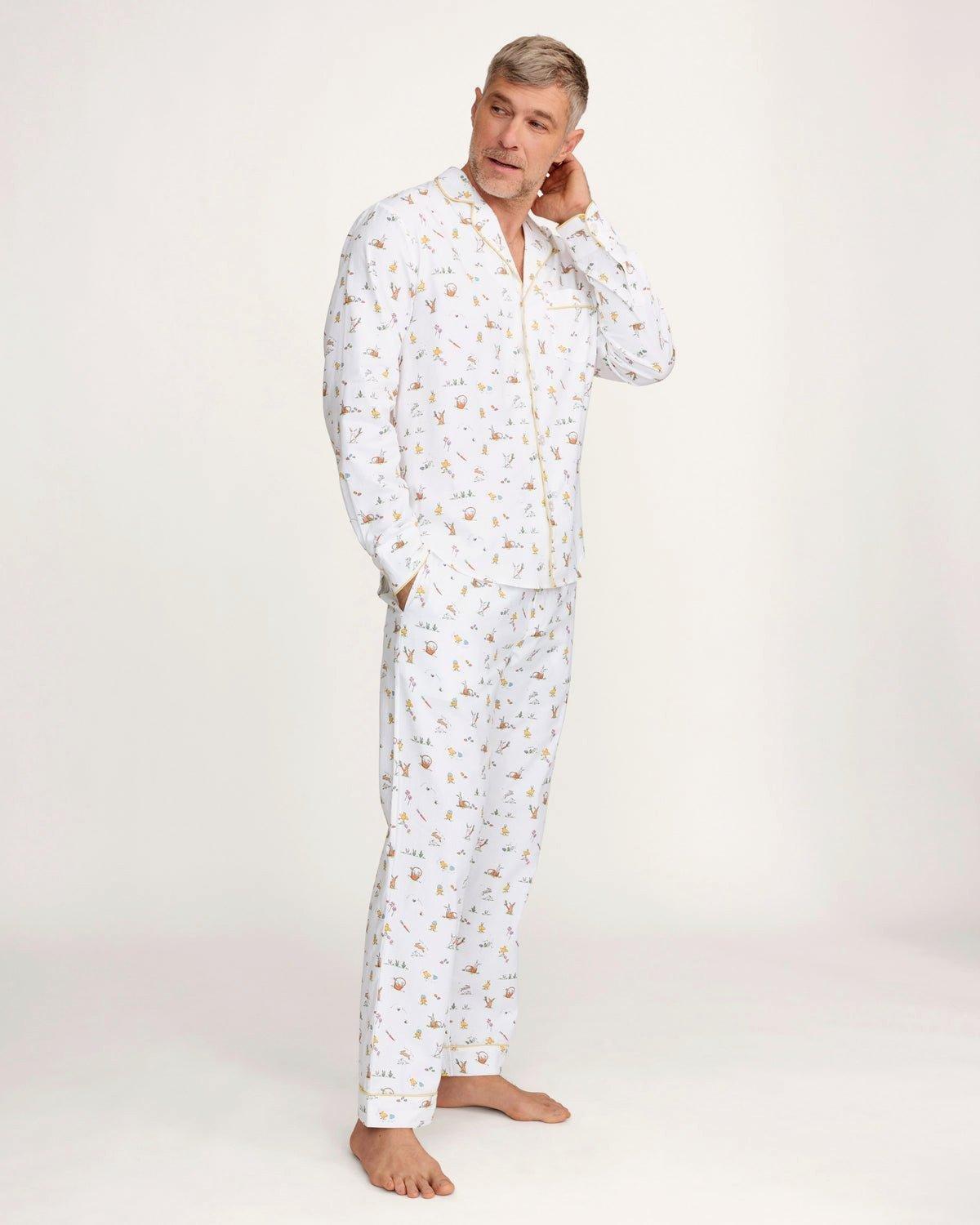 Men's Twill Pajama Set in Easter Frolic image number 2
