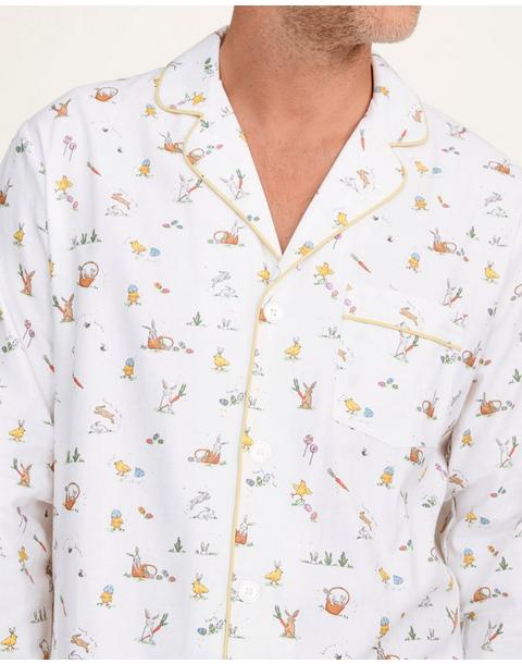 Men's Twill Pajama Set in Easter Frolic