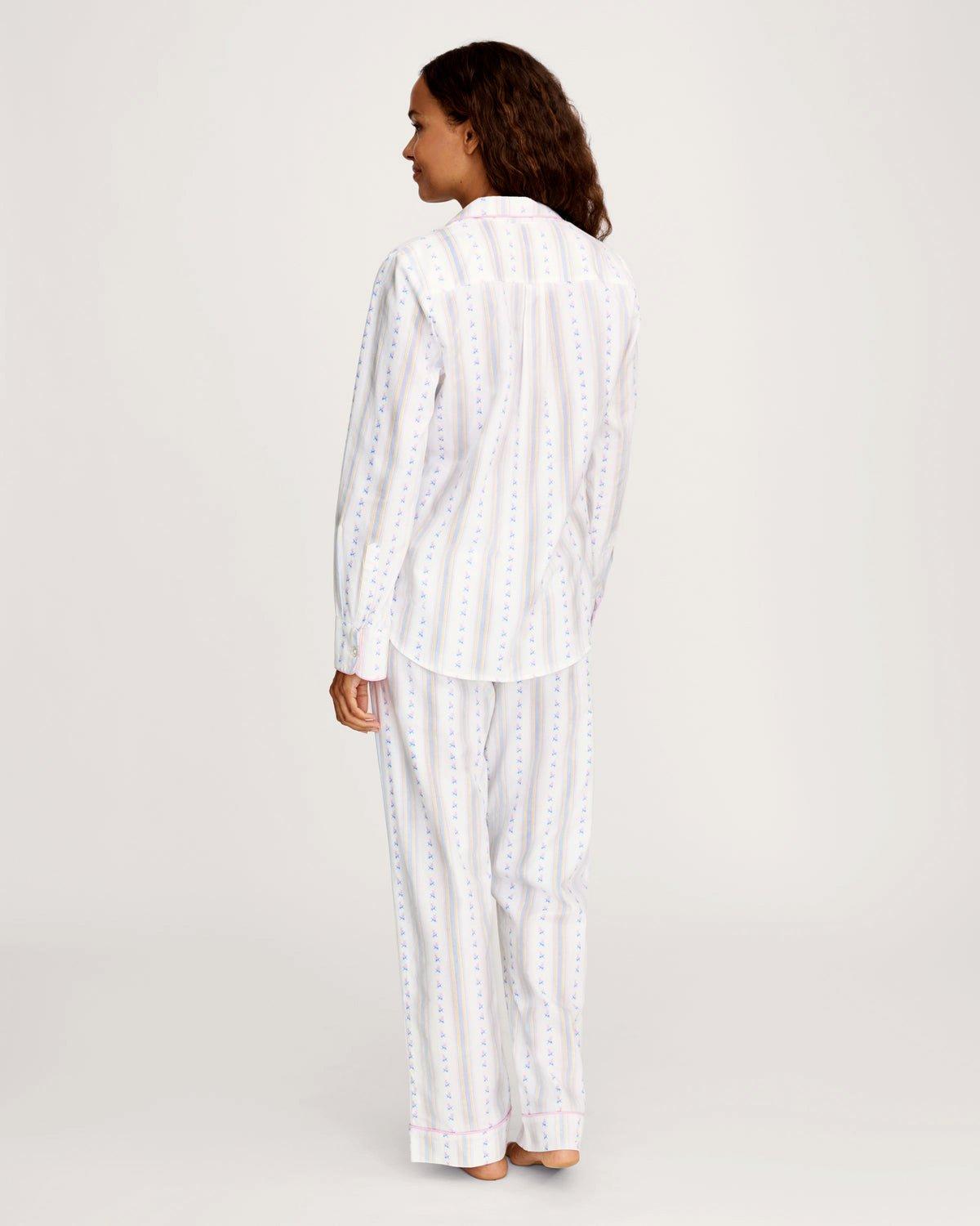 Women's Twill Pajama Set in Cottage Stripe image number 3