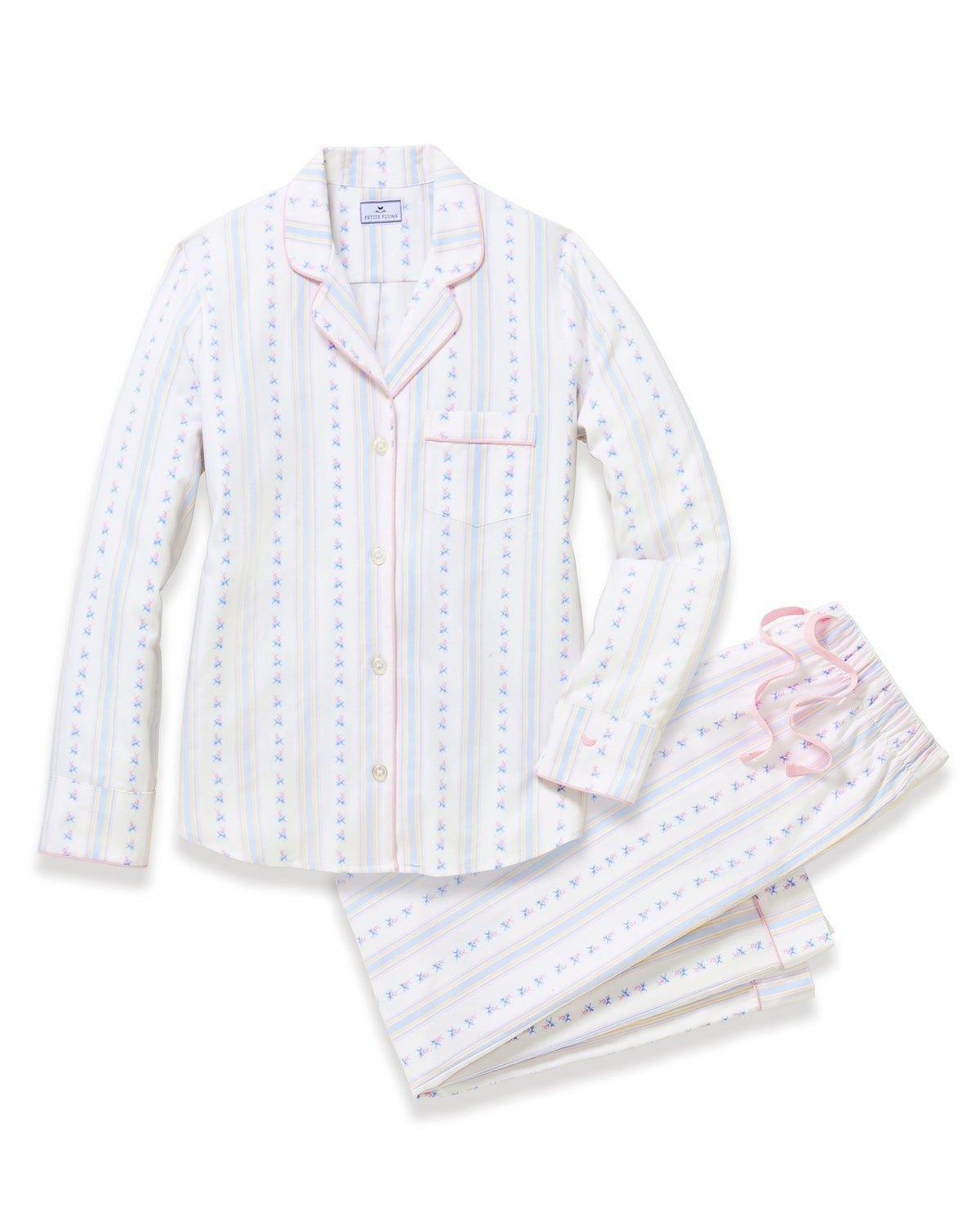 Women's Twill Pajama Set in Cottage Stripe image number 4