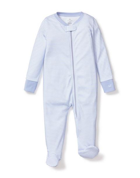 Baby's Pima Snug Fit Romper in Blue Stripes