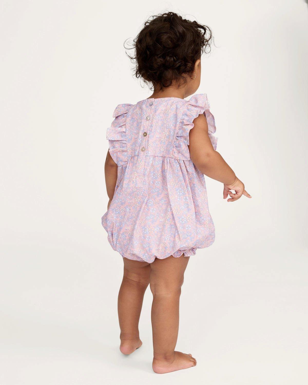 Baby's Twill Ruffled Romper in Fleur Blush image number 3