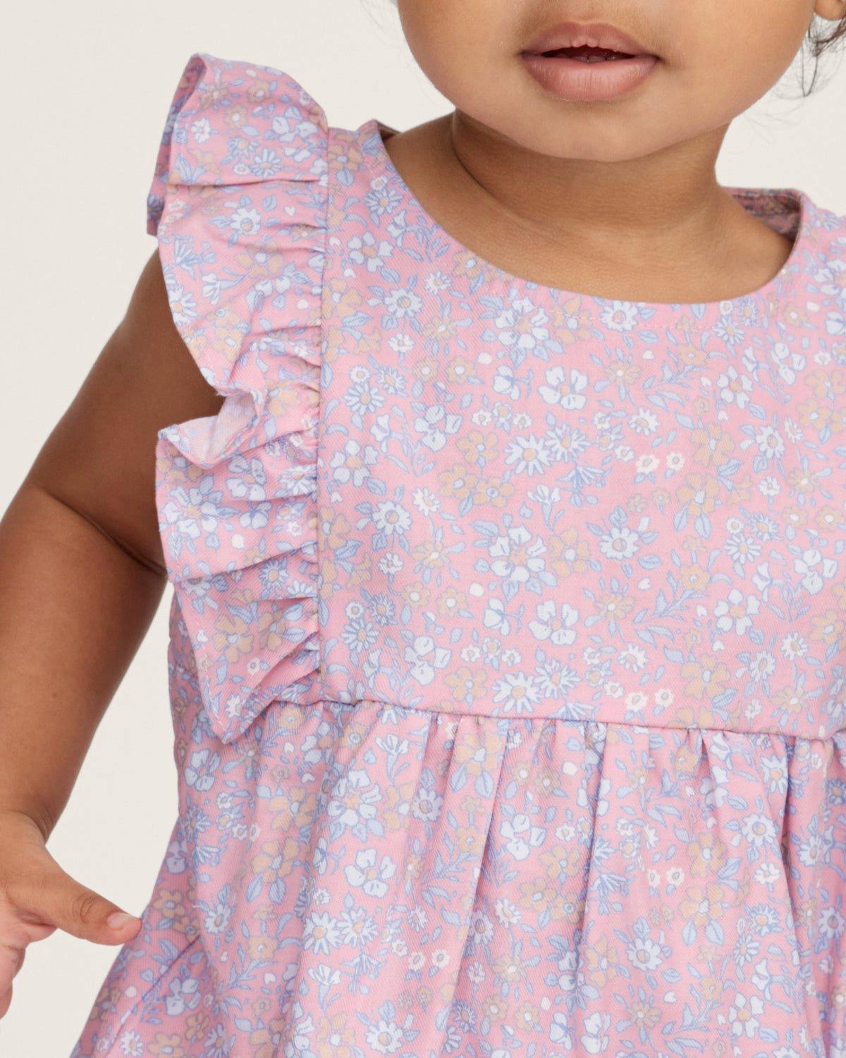 Baby's Twill Ruffled Romper in Fleur Blush image number 1