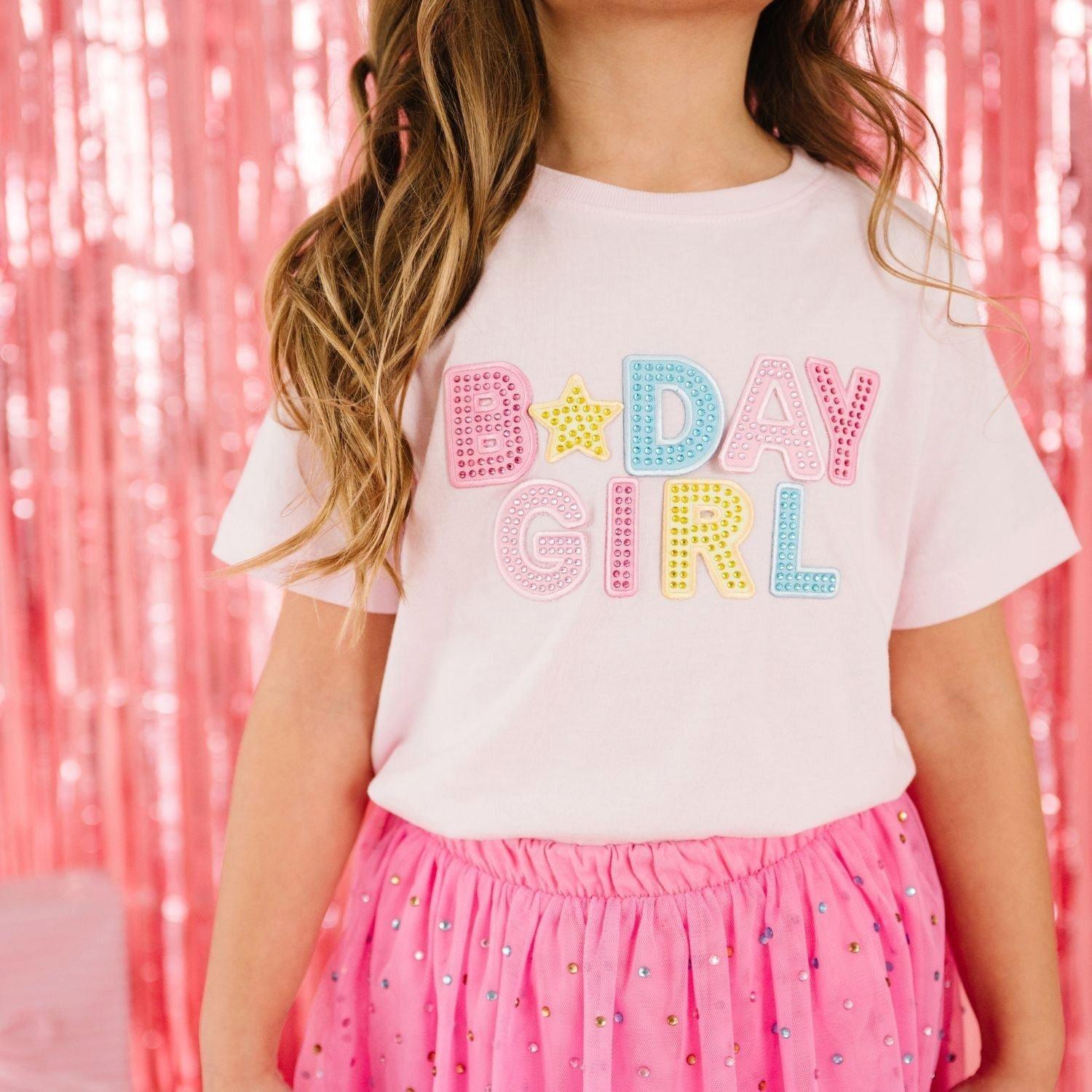 Birthday Girl Rhinestone Patch Short Sleeve T-Shirt image number 2