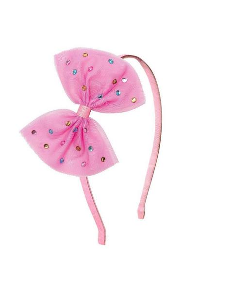 Raspberry Rhinestone Bow Headband
