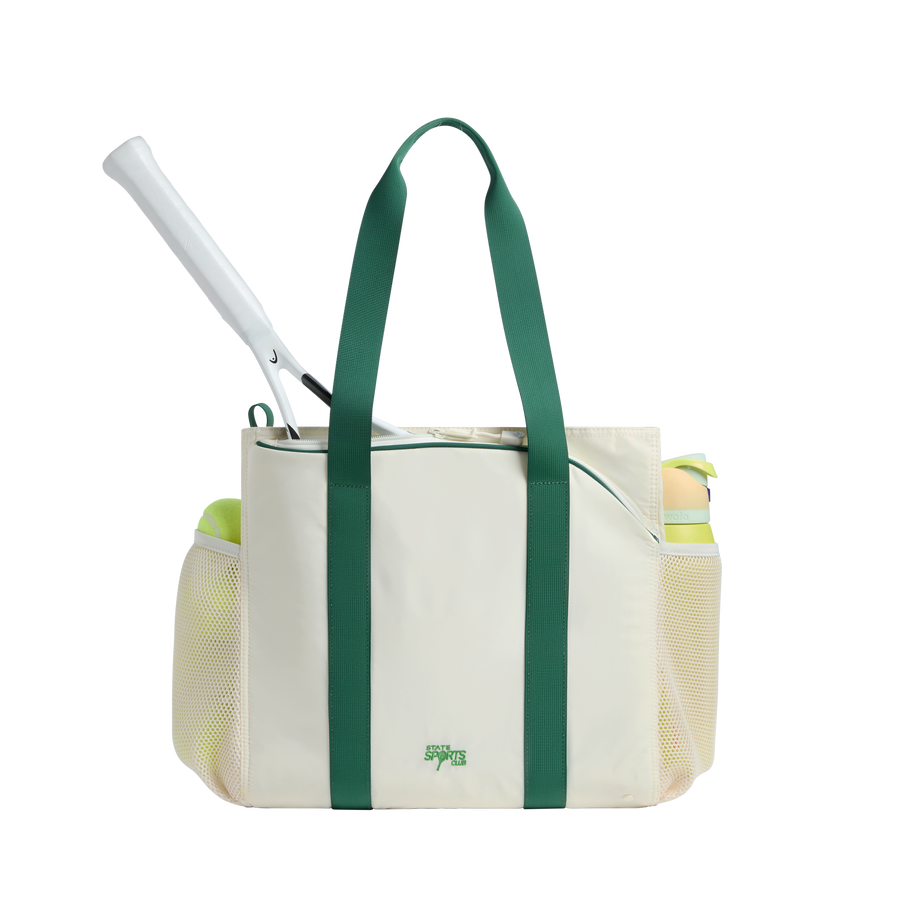 Riley Tennis Bag | Ivory/Green image number 2