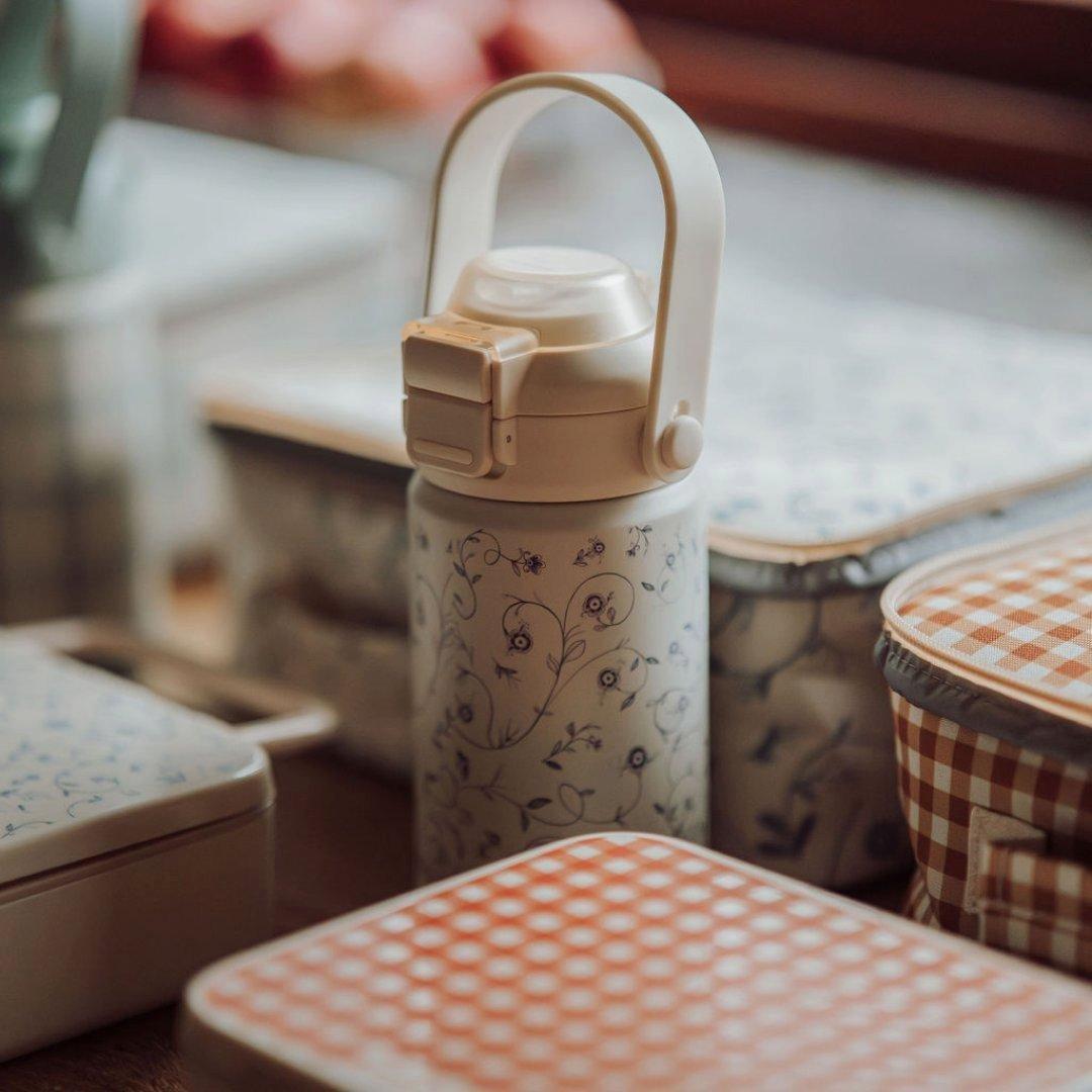 Sip + Chug 2 in 1 Thermo Water Bottle 12 oz. | Scandi Floral image number 1
