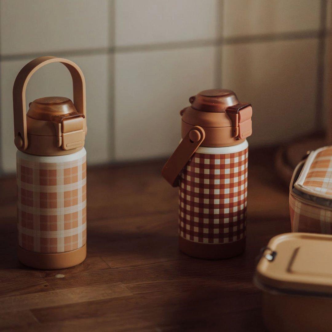 Sip + Chug 2 in 1 Thermo Water Bottle 12 oz. | Sienna Gingham image number 2