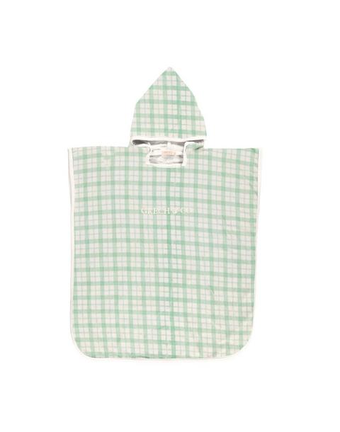 Bathing Towel Poncho | Organic Cotton - Fern Plaid