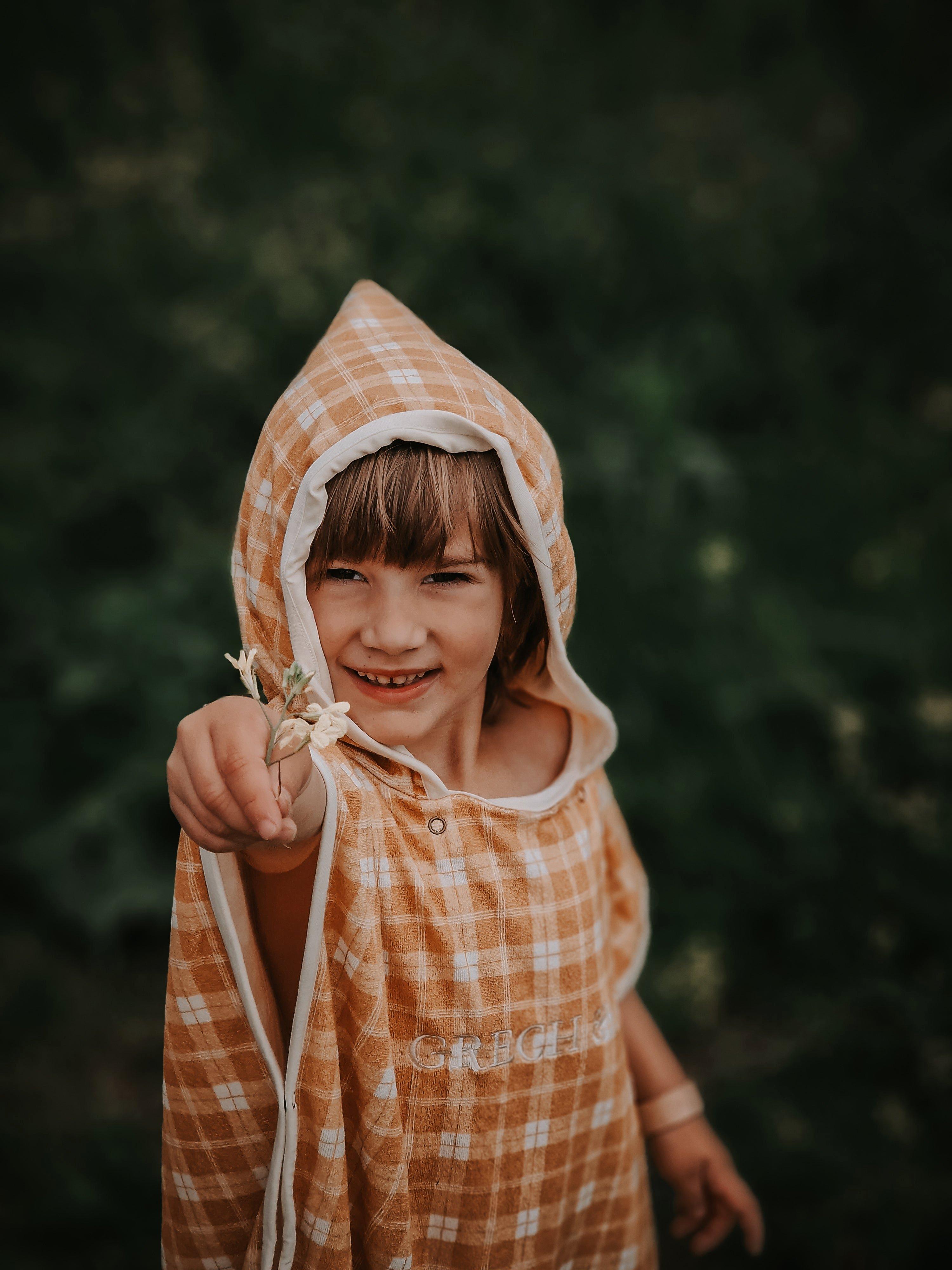 Bathing Towel Poncho | Organic Cotton - Buckwheat image number 1